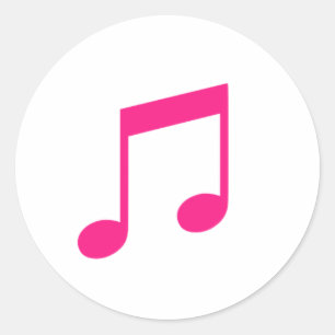 Adesivo Redondo Música cor-de-rosa