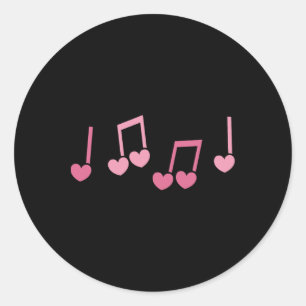 Adesivo Redondo Música Coração Nota Musical Engraçado Músico Crian