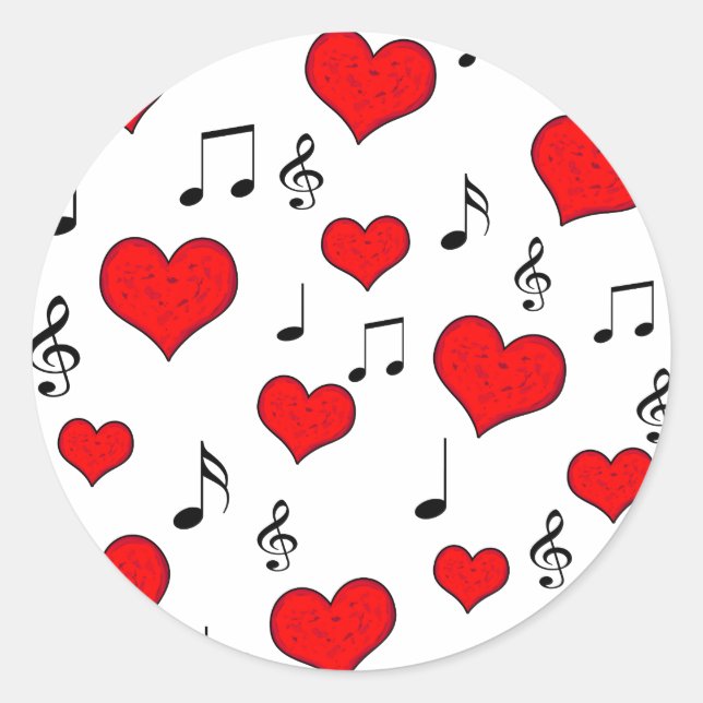 Adesivo Redondo Música de amor (Frente)