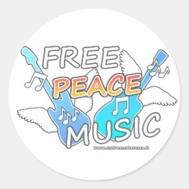 Adesivo Redondo Música de Paz Livre
