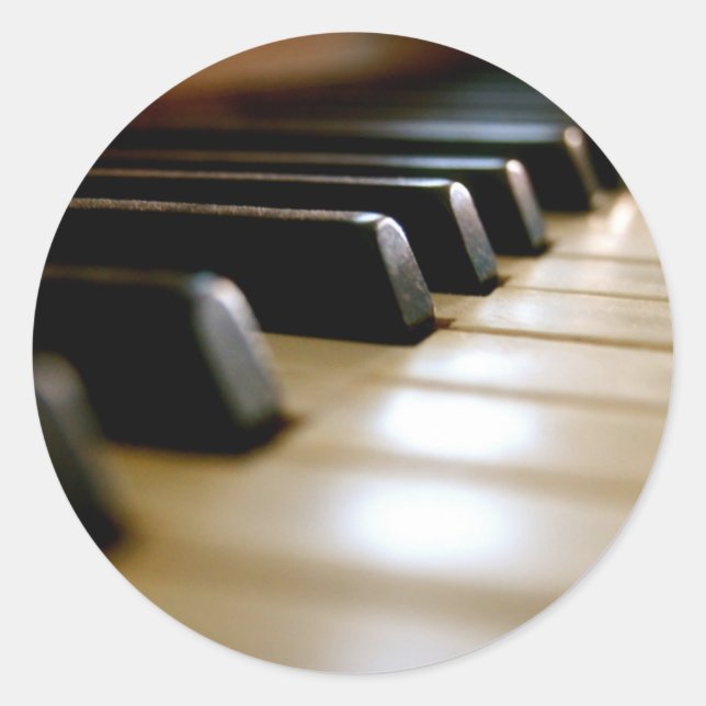 Adesivo Redondo Música de teclado na moda (Frente)