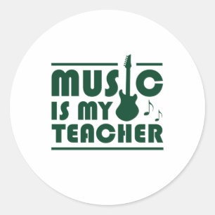 Adesivo Redondo Música É Meu Professor