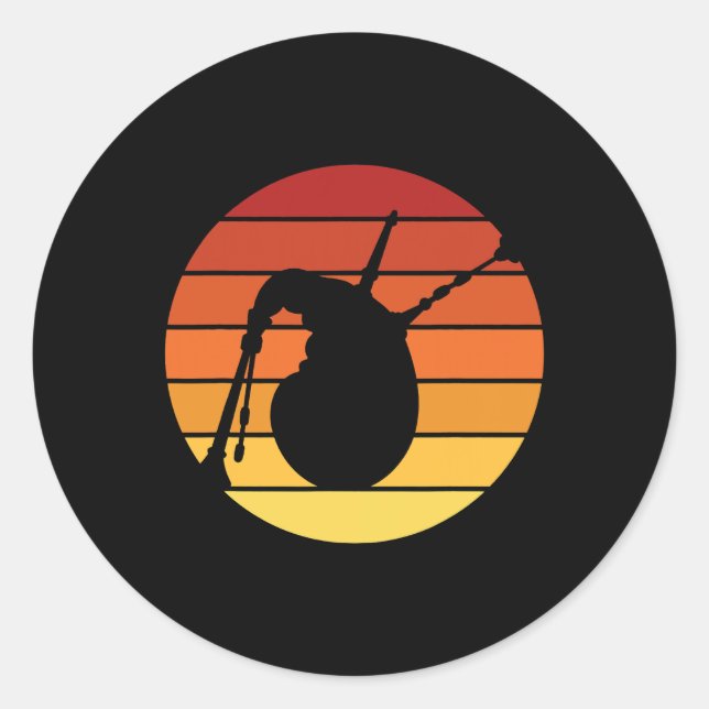 Adesivo Redondo Música escocesa do bagpipe scotland kilt desi (Frente)