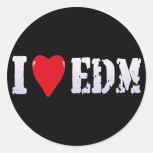 ADESIVO REDONDO MÚSICA - EU AMO EDM