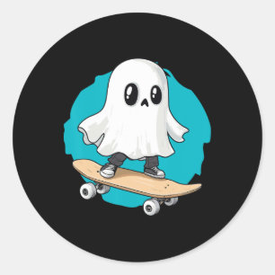 Adesivo Redondo Música Fantasma Trippy Vaporwave Halloween Techno