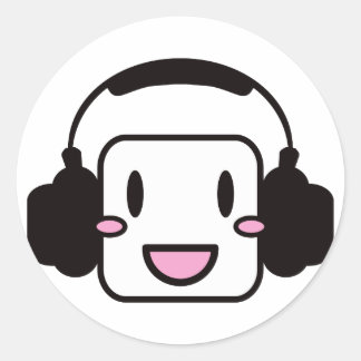 Adesivo Redondo Música_Feliz