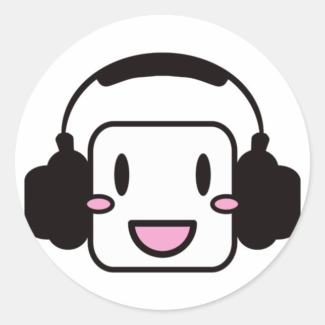 Adesivo Redondo Música_Feliz (Frente)