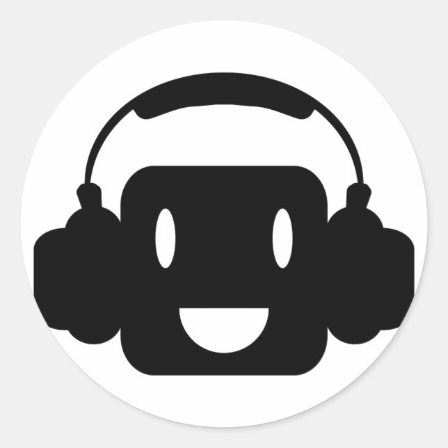 Adesivo Redondo Música_Feliz (Frente)