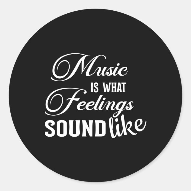 Adesivo Redondo Música Instrumento Musical Ideia de Oferta de Som (Frente)