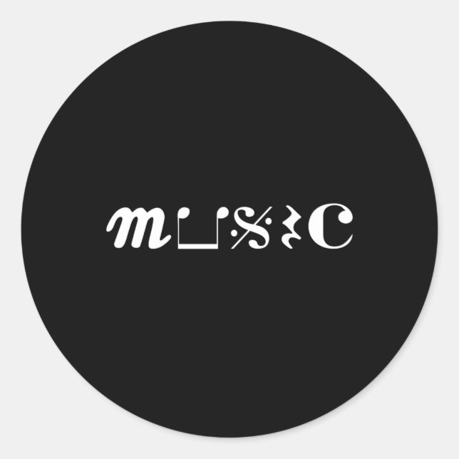 Adesivo Redondo Música Instrumento Musical Sound Musical Idea de P (Frente)