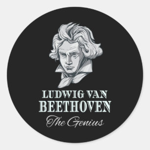Adesivo Redondo Música - Ludwig Van Beethoven O Gênio