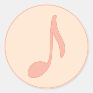 Adesivo Redondo Música. Nota A. Presente para músicos