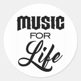 Adesivo Redondo Música para o Life Round Sticker