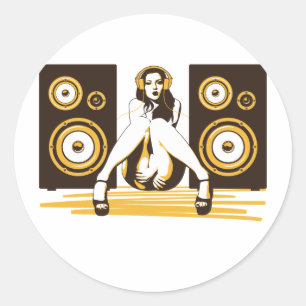 Adesivo Redondo Música por favor