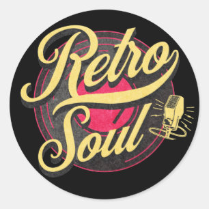 Adesivo Redondo Música Retro Soul Vintage
