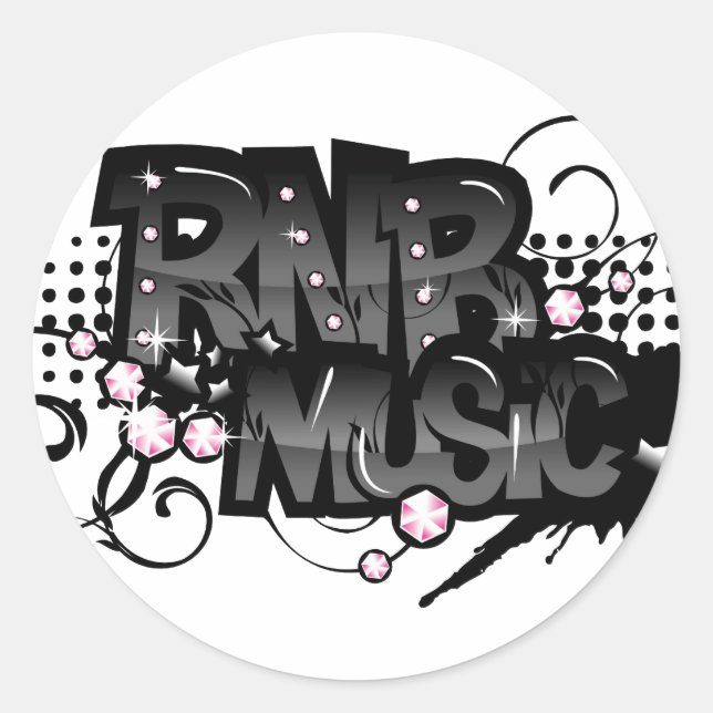 Adesivo Redondo Música RNB (Frente)
