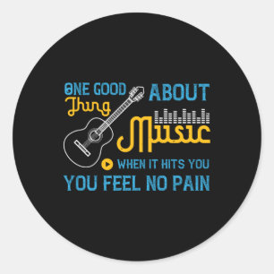 Adesivo Redondo Música - Sem Dor Quando A Música Te Atinge