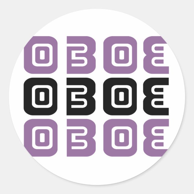 Adesivo Redondo Música Tribal Oboe (Frente)