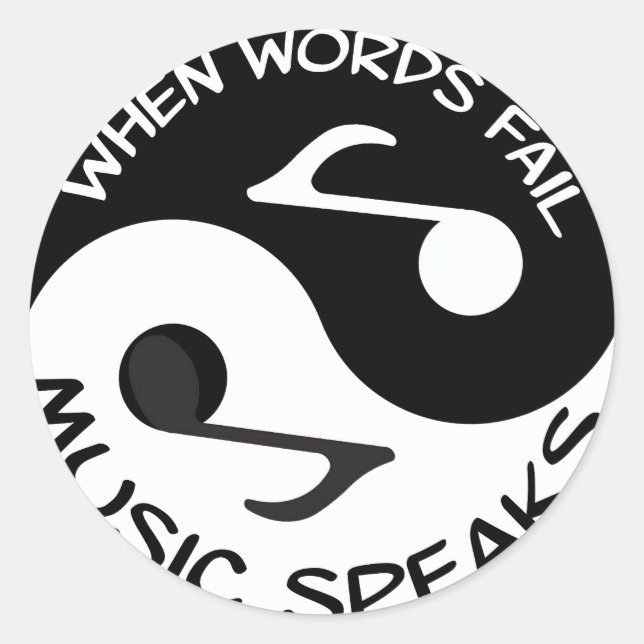 Adesivo Redondo Música Yin yang (Frente)