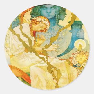 Adesivo Redondo Musical Art Nouveau Vintage