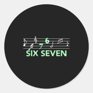 Adesivo Redondo Musical Engraçado 67 Gíria Meme Musical Seis Sete