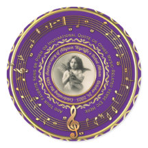 Musical Notes Comemorativa Foto Púrpura