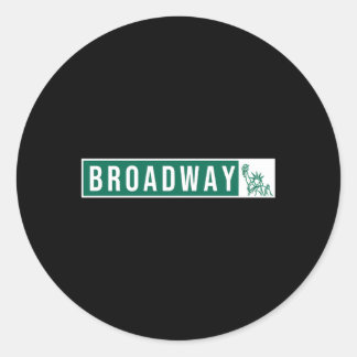 Adesivo Redondo Musical Theater Broadway Street Sign