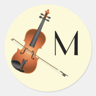 Adesivo Redondo Musicário de Professores de Música Viola Violin