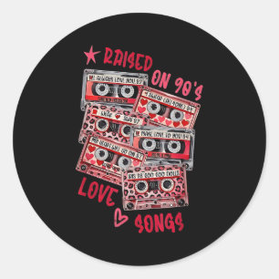 Adesivo Redondo Músicas de Amor de Mix Tape Música dos Anos 90 Cet
