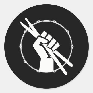 Adesivo Redondo Músico baterista que ama tambores