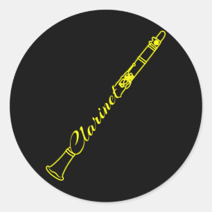 Adesivo Redondo Músico Clarinet Marching Banda Clarinetista