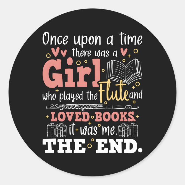 Adesivo Redondo Musico da Banda Flutista Marching Flutist Book (Frente)