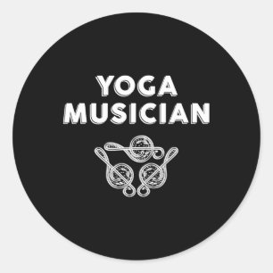 Adesivo Redondo Músico de Yoga Treble Clef Zen Teoria Musical Perf