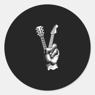 Adesivo Redondo Músico do artista de banda acústico guitarrista