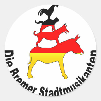 Adesivo Redondo Músicos da cidade de Bremen