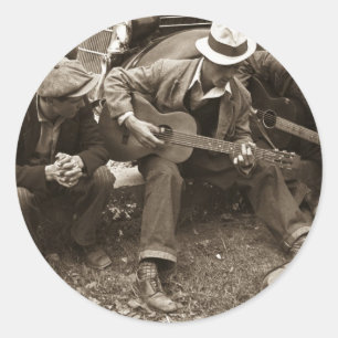Adesivo Redondo Músicos da rua, Maynardville, Tennessee, 1935