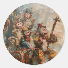 Adesivo Redondo Músicos - Palitos redondos para artigos de papelar