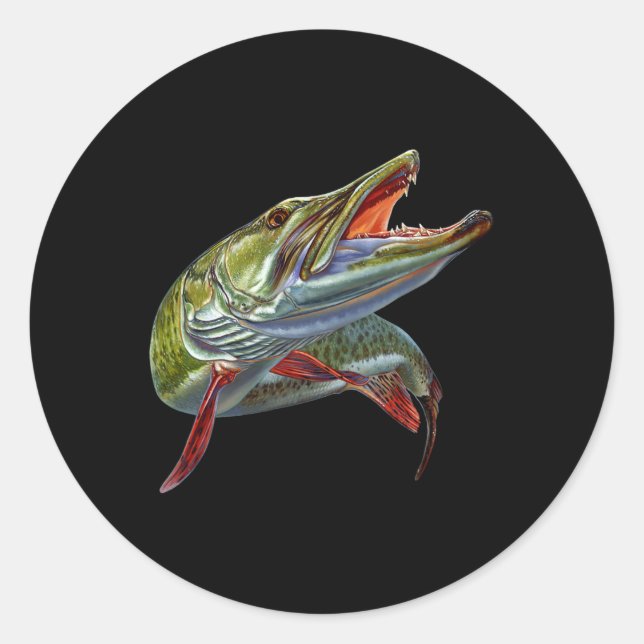 Adesivo Redondo Muskie Hunter Musky Pescman Lure Fly Fisheries Nov (Frente)