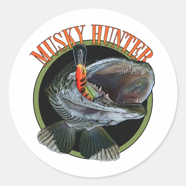 Adesivo Redondo Musky Hunter 7 (Frente)