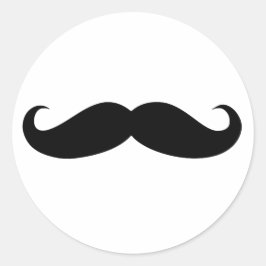 Adesivo Redondo Mustache Disfarça Engraçado