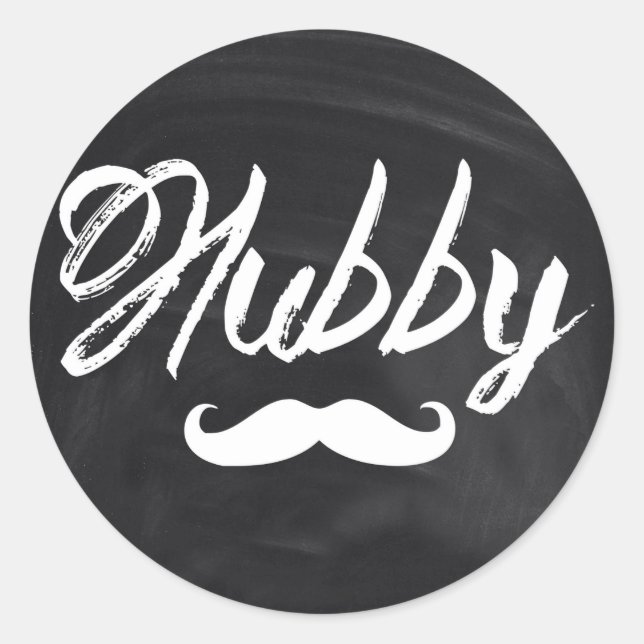 Adesivo Redondo Mustache Groom Honeymoon hubby (Frente)
