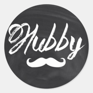 Adesivo Redondo Mustache Groom Honeymoon hubby