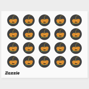 Adesivo Redondo Mustachio Pumpkin Magnet