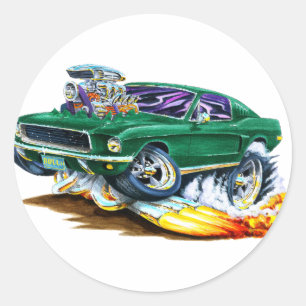 Adesivo Redondo Mustang de Bullitt com motor grande