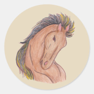 Adesivo Redondo Mustang Horse
