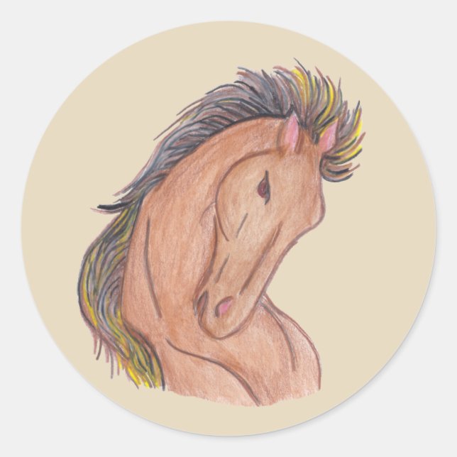 Adesivo Redondo Mustang Horse (Frente)