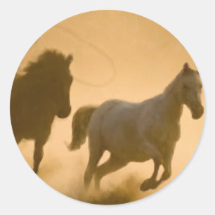 Adesivo Redondo Mustang Roundup