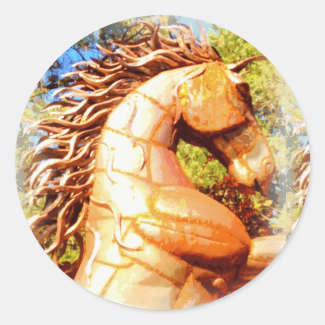 Adesivo Redondo mustang stallion (Frente)