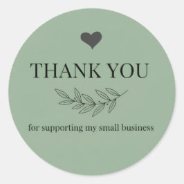 Adesivo Redondo Muted Green Thank You Business Sticker 