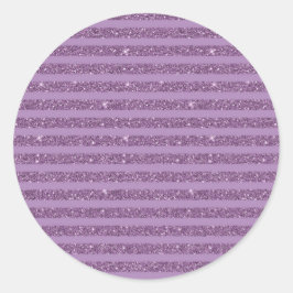 Adesivo Redondo Muted Mulberry Glitter Style Horizontal Stripes